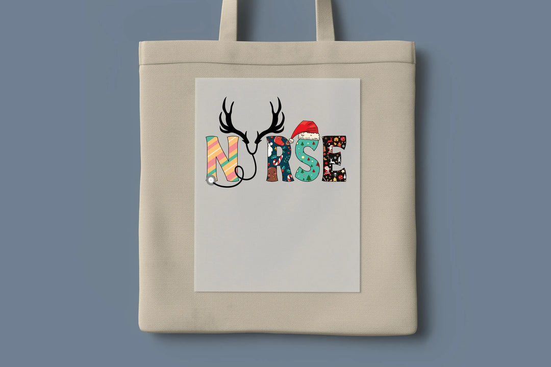 Merry Nurse Christmas DTF Transfers, Ready to Press Heat Transfers