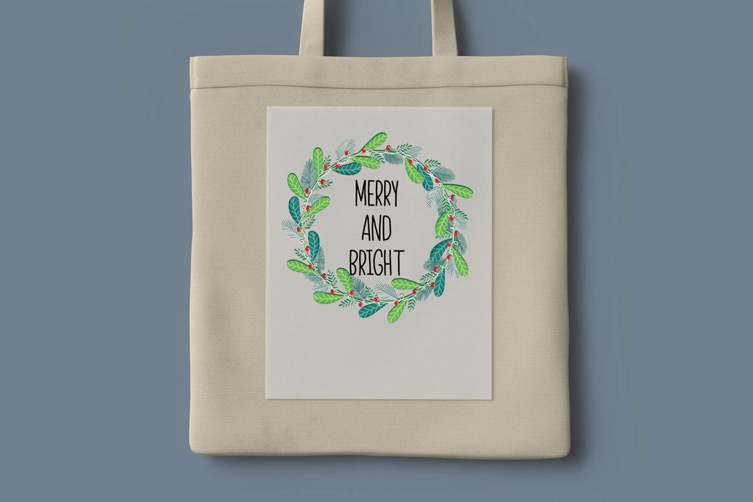 Merry and Bright Retro Christmas DTF Transfer, Ready to Press Design