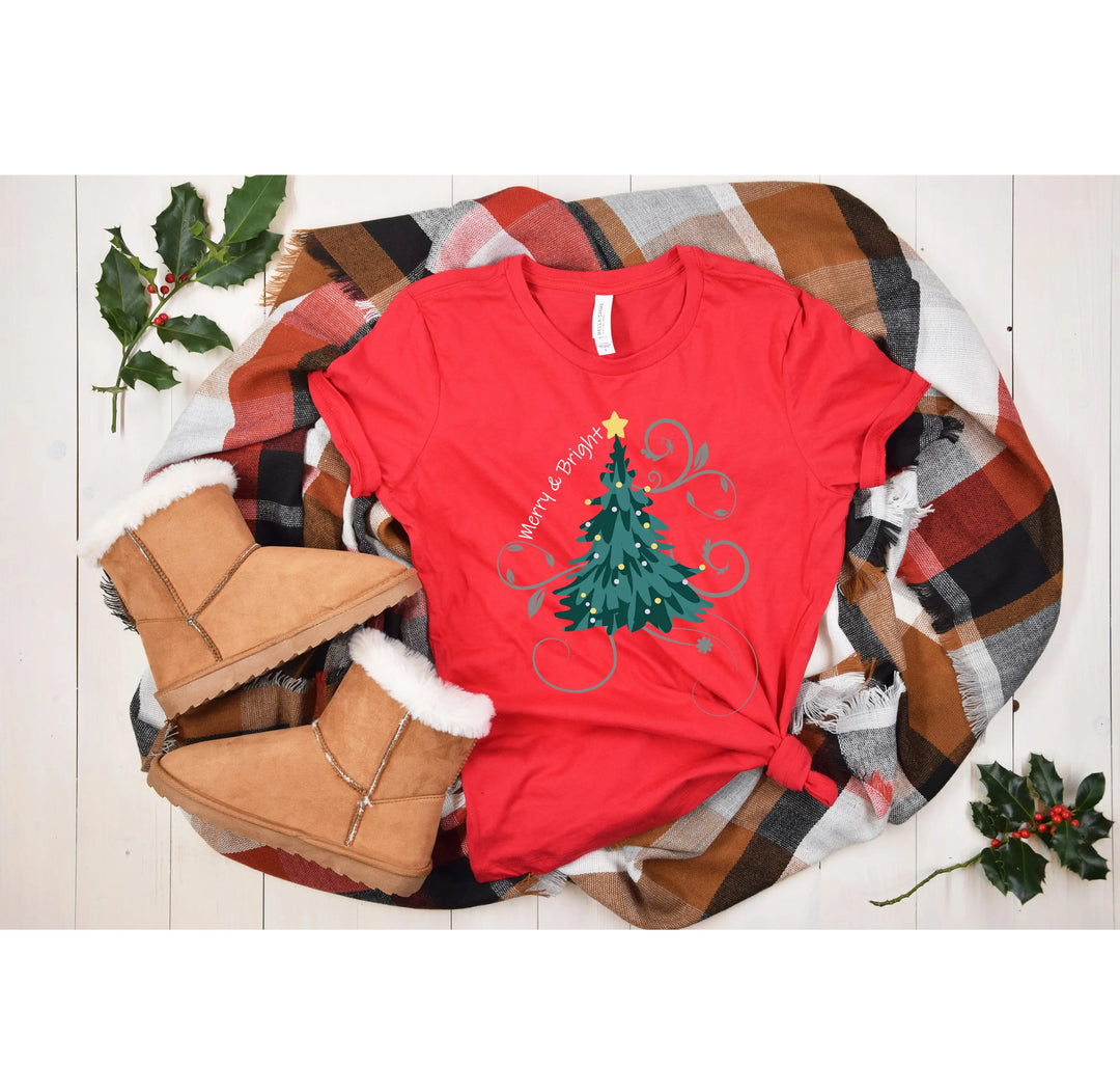Merry and Bright Shirt | Christmas Tree Family Tee Shirtprintingcenter