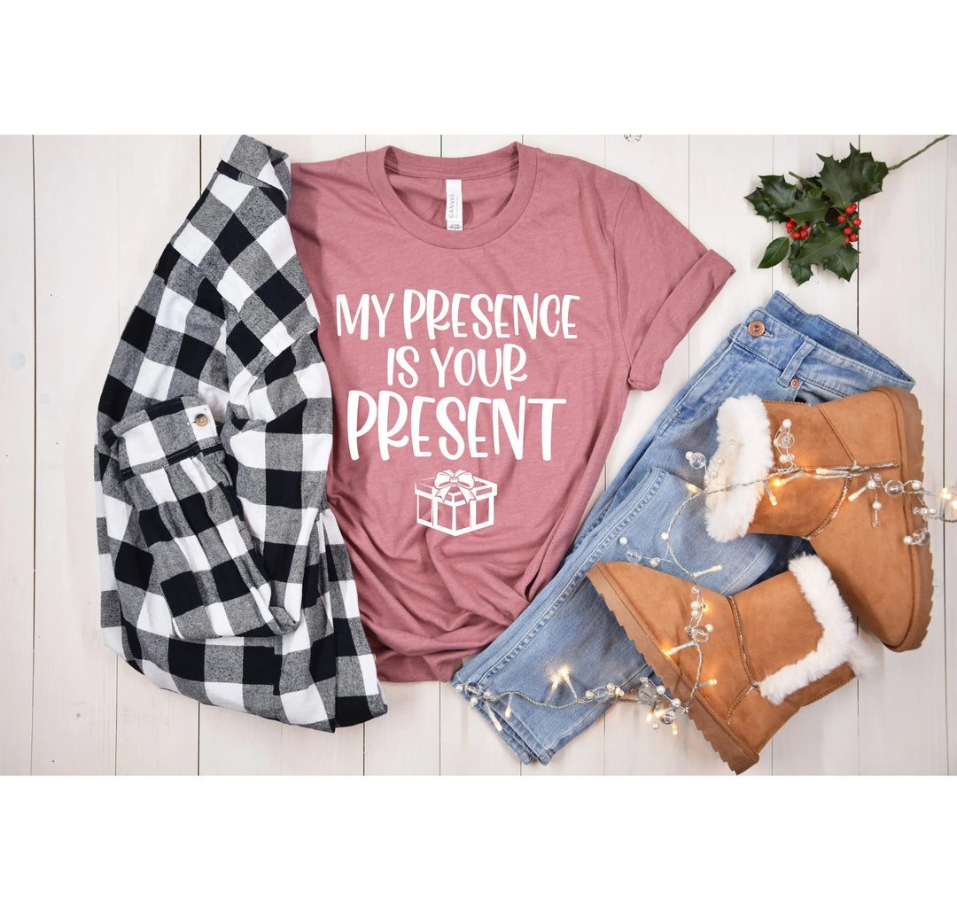 My Presence Is Your Present Shirt - Funny Christmas Couple Matching Tee Shirtprintingcenter