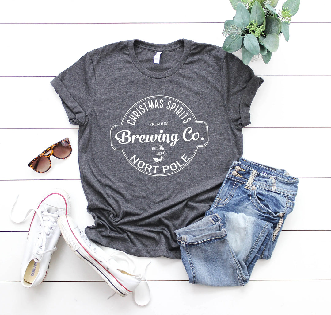 North Pole Brewing Co. Shirt | Vintage Christmas Holiday Tee Shirtprintingcenter