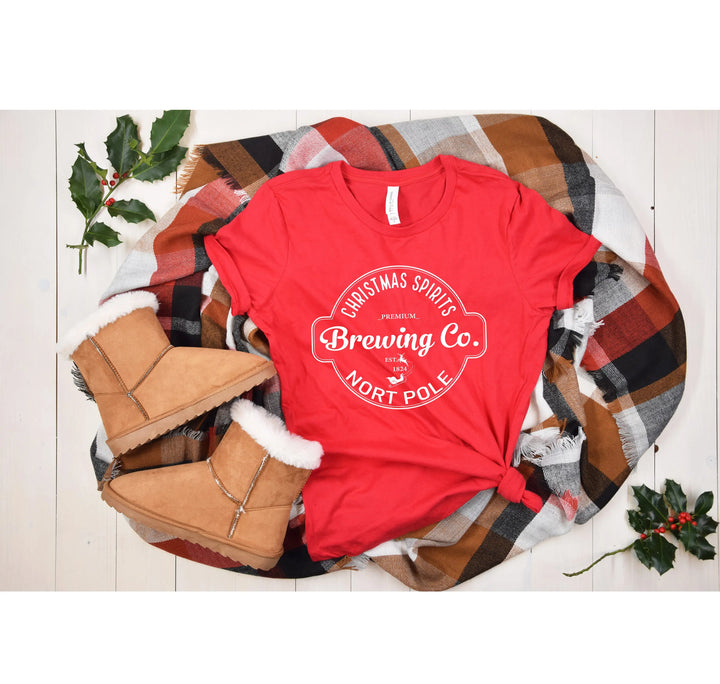 North Pole Brewing Co. Shirt | Vintage Christmas Holiday Tee Shirtprintingcenter
