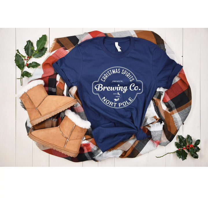 North Pole Brewing Co. Shirt | Vintage Christmas Holiday Tee Shirtprintingcenter