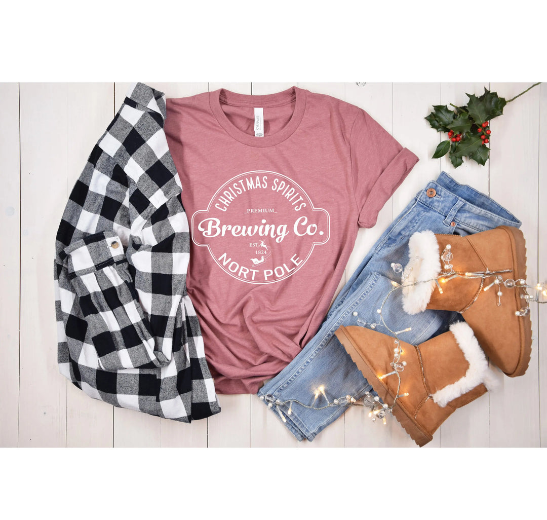 North Pole Brewing Co. Shirt | Vintage Christmas Holiday Tee Shirtprintingcenter