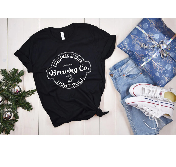 North Pole Brewing Co. Shirt | Vintage Christmas Holiday Tee Shirtprintingcenter