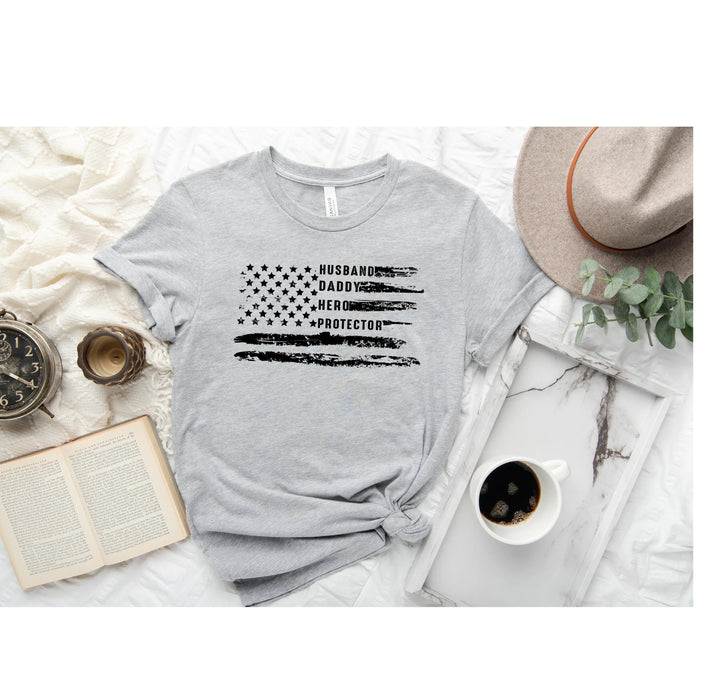 Patriotic Father's Day T-Shirt - Dad USA Flag Shirt | Gift from Daughter