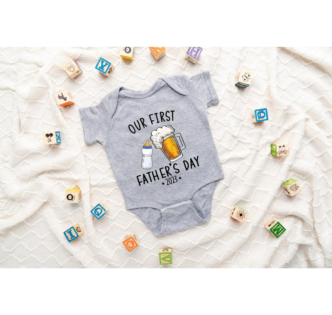 Personalized Our First Father's Day Bodysuit - Custom & Funny Gift Shirtprintingcenter
