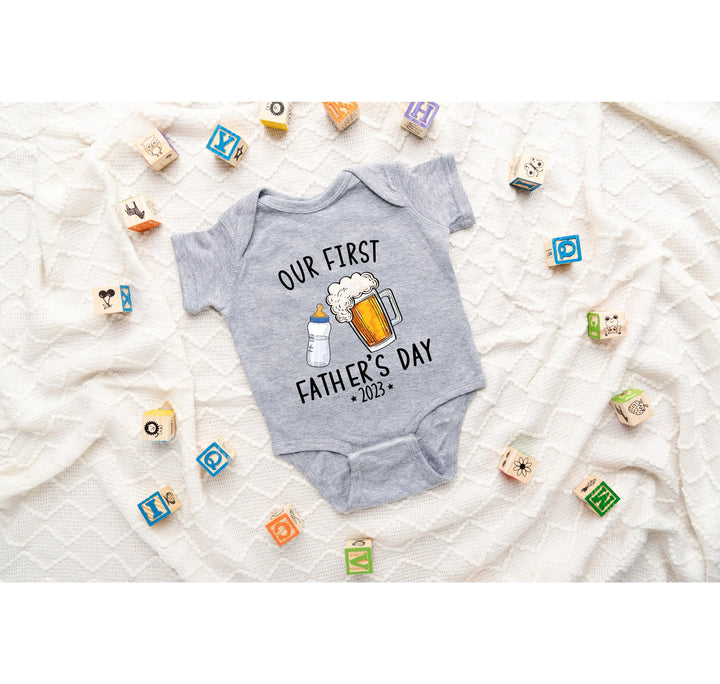 Personalized Our First Father's Day Bodysuit - Custom & Funny Gift Shirtprintingcenter
