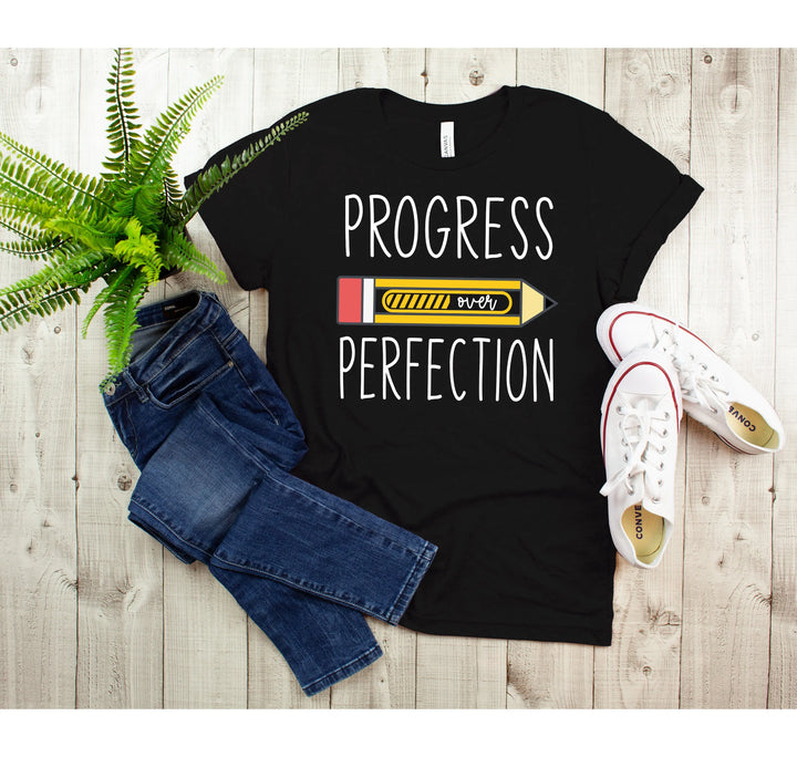 Progress Over Perfection Shirt, Retro Teacher Tee, New Teacher Gifts Shirtprintingcenter