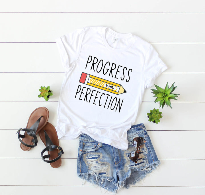 Progress Over Perfection Shirt, Retro Teacher Tee, New Teacher Gifts Shirtprintingcenter