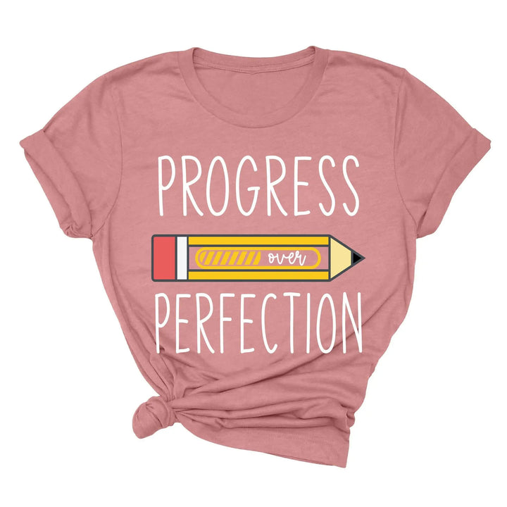 Progress Over Perfection Shirt, Retro Teacher Tee, New Teacher Gifts Shirtprintingcenter