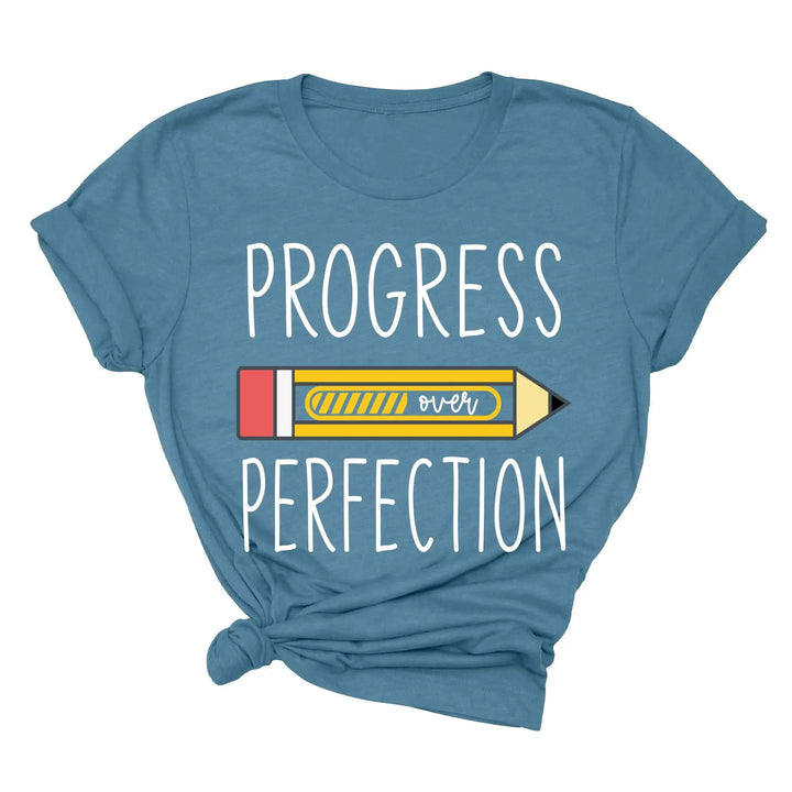 Progress Over Perfection Shirt, Retro Teacher Tee, New Teacher Gifts Shirtprintingcenter