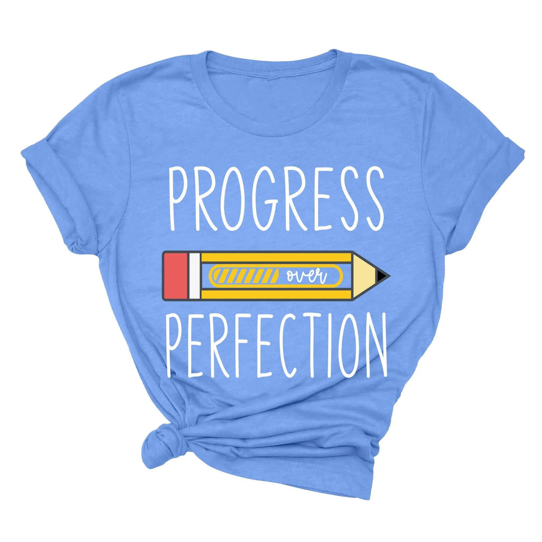 Progress Over Perfection Shirt, Retro Teacher Tee, New Teacher Gifts Shirtprintingcenter