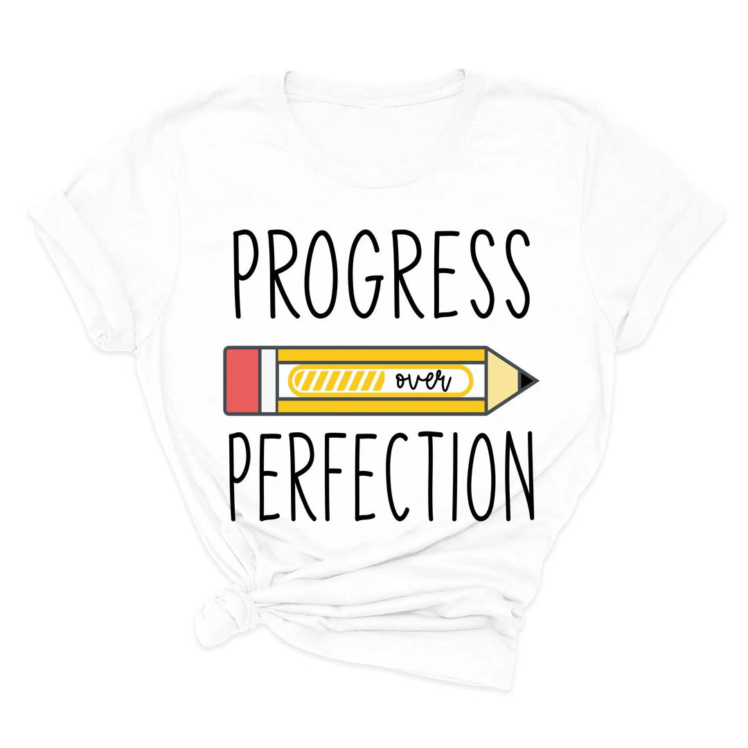 Progress Over Perfection Shirt, Retro Teacher Tee, New Teacher Gifts Shirtprintingcenter