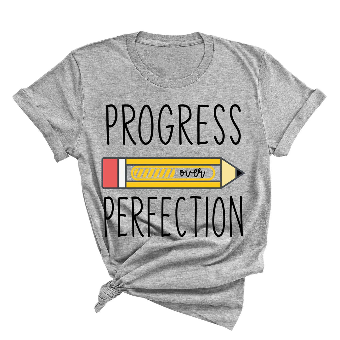 Progress Over Perfection Shirt, Retro Teacher Tee, New Teacher Gifts Shirtprintingcenter