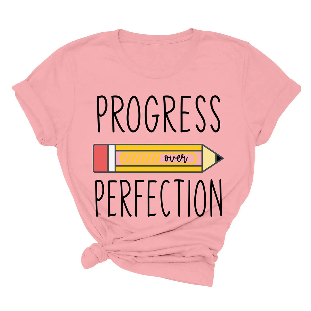 Progress Over Perfection Shirt, Retro Teacher Tee, New Teacher Gifts Shirtprintingcenter