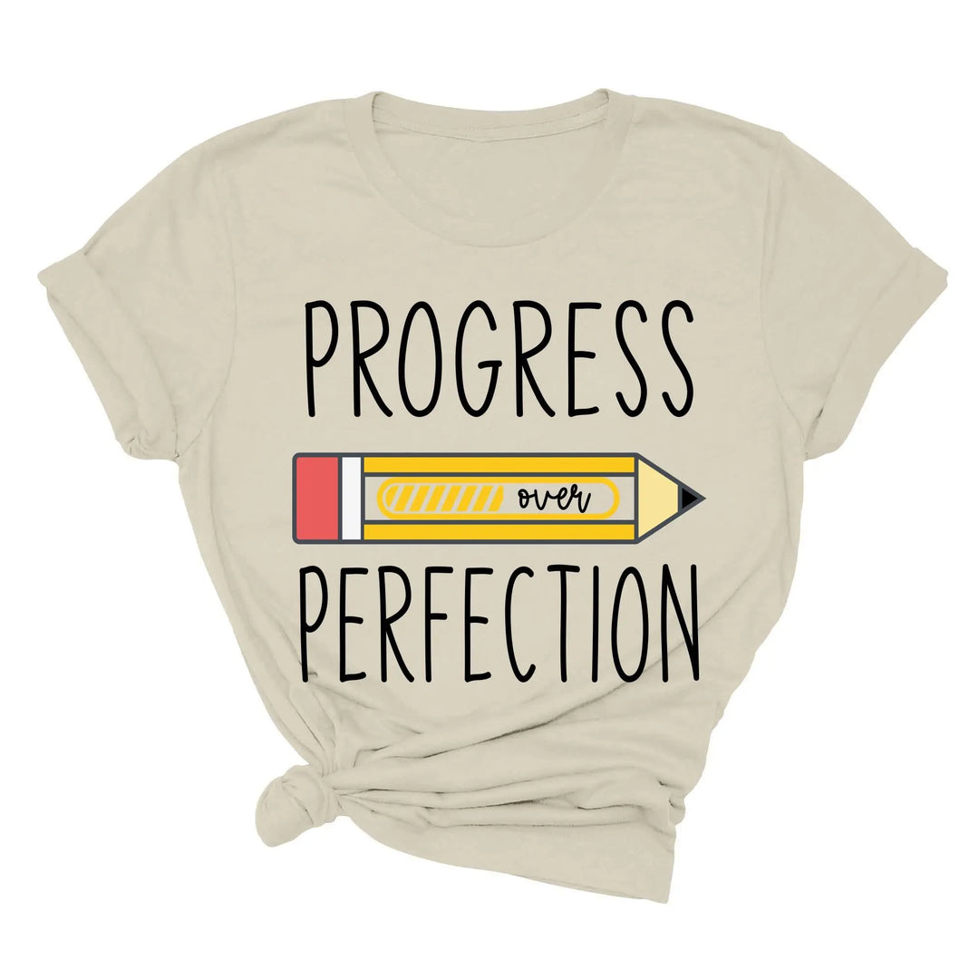 Progress Over Perfection Shirt, Retro Teacher Tee, New Teacher Gifts Shirtprintingcenter