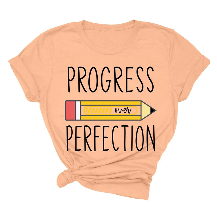 Progress Over Perfection Shirt, Retro Teacher Tee, New Teacher Gifts Shirtprintingcenter