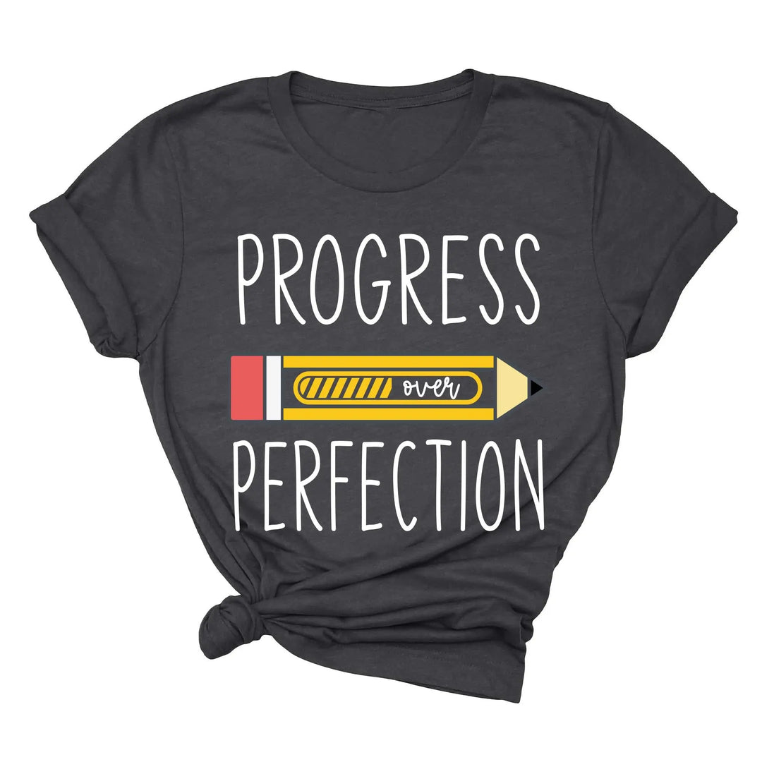 Progress Over Perfection Shirt, Retro Teacher Tee, New Teacher Gifts Shirtprintingcenter