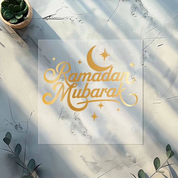 Transferencias DTF de oro para Ramadán Mubarak | Transferencias DTF del Día Islámico | Transferencias DTF de regalos para Ramadán