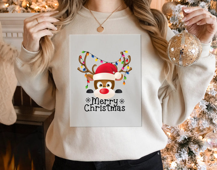 Reindeer Face DTF Transfers | Merry Christmas Family Matching DTF Transfers