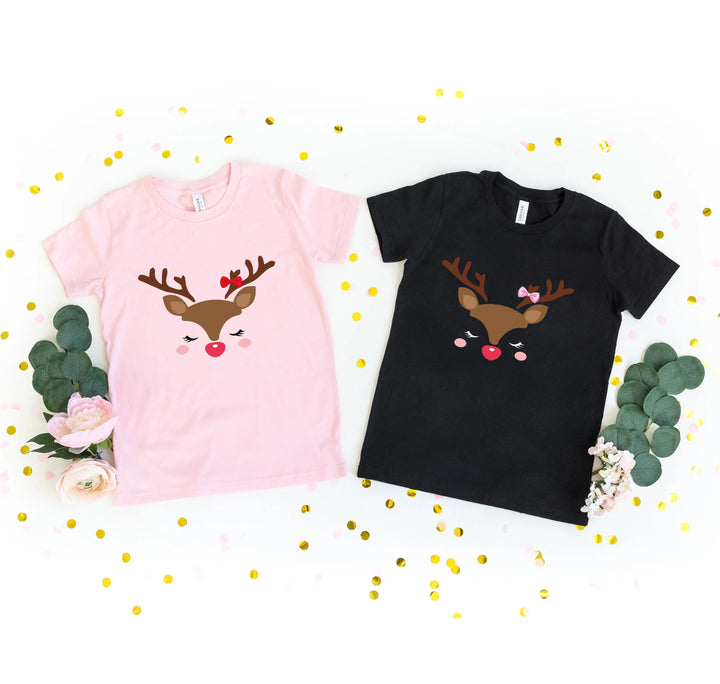 Reindeer Face Tee | Merry Christmas Family Matching Shirt Shirtprintingcenter