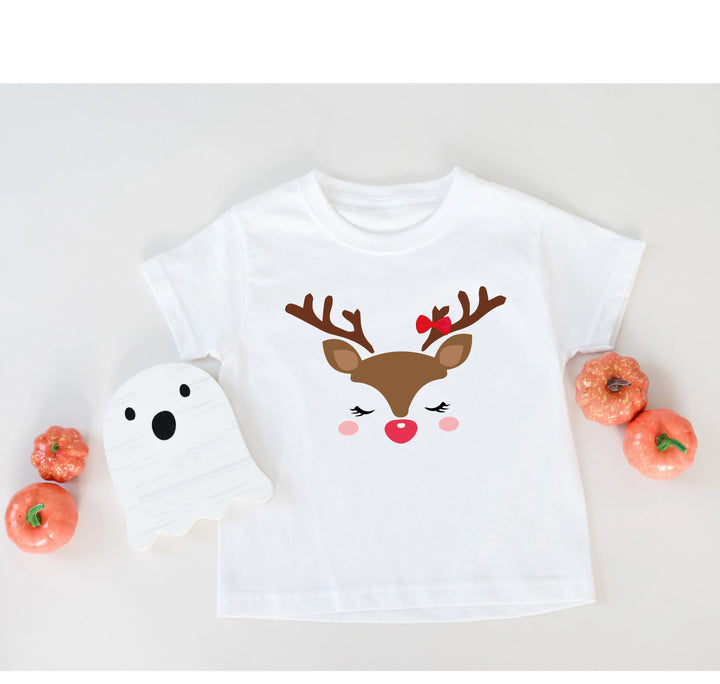 Reindeer Face Tee | Merry Christmas Family Matching Shirt Shirtprintingcenter