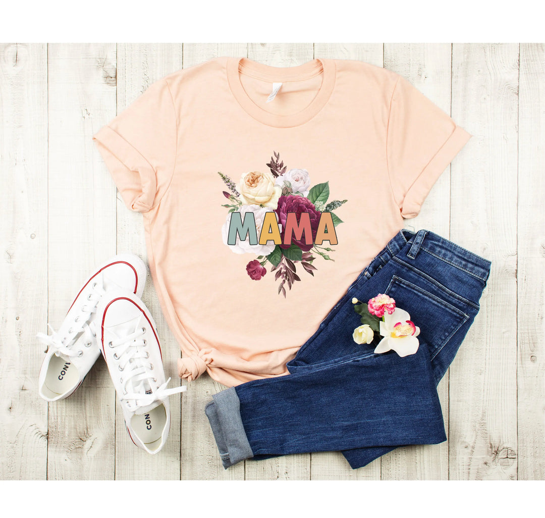 Retro Floral Mama T-Shirt - Vintage Flower Tee | Mother's Day Gift Shirtprintingcenter