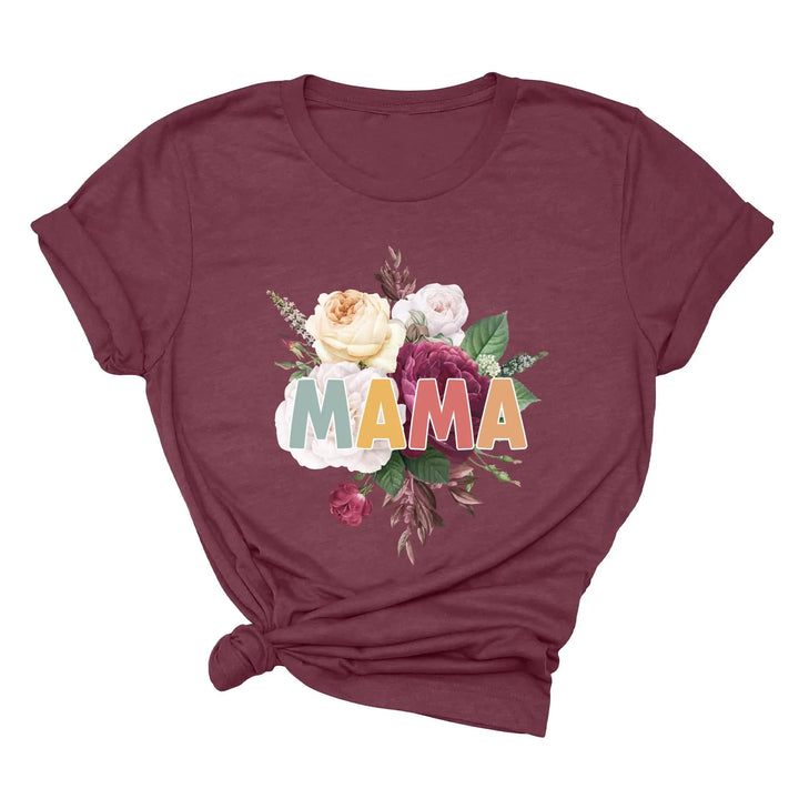 Retro Floral Mama T-Shirt - Vintage Flower Tee | Mother's Day Gift Shirtprintingcenter