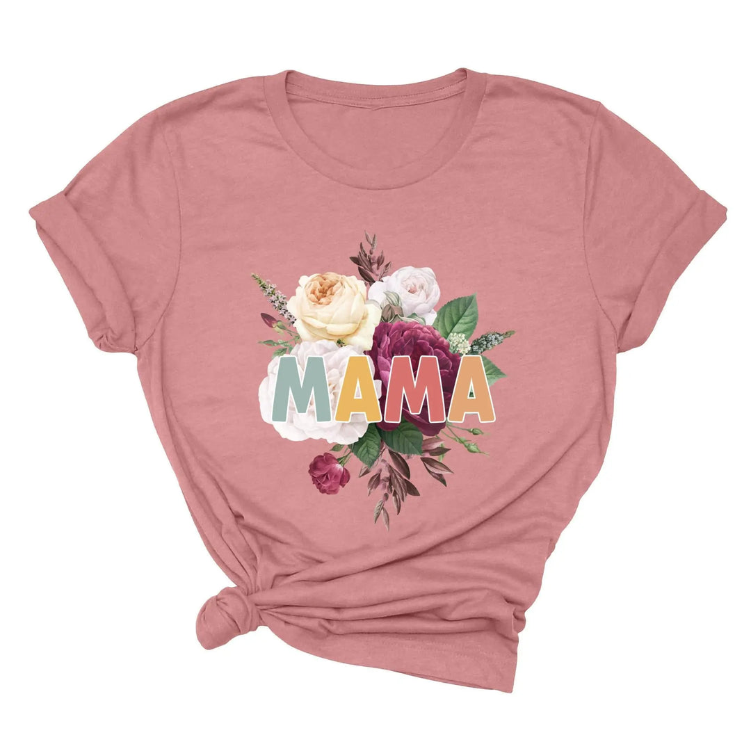 Retro Floral Mama T-Shirt - Vintage Flower Tee | Mother's Day Gift Shirtprintingcenter