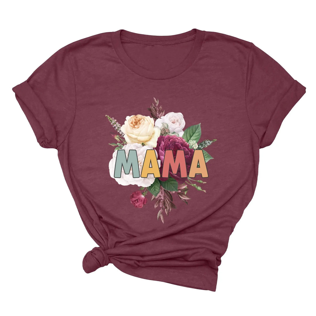 Retro Floral Mama T-Shirt - Vintage Flower Tee | Mother's Day Gift Shirtprintingcenter