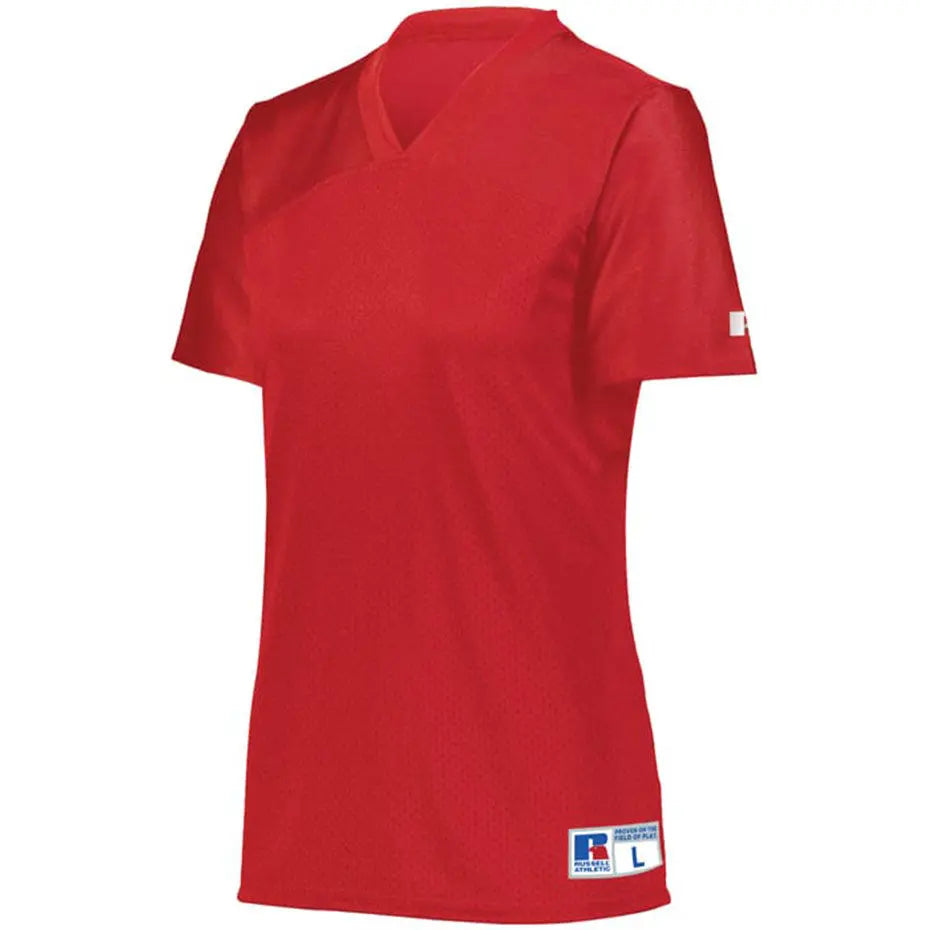 Russell Athletic - Camiseta de fútbol americano de bandera lisa para mujer - R0593X