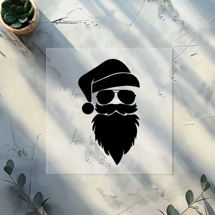 Transferencias DTF navideñas de silueta de Papá Noel | DTF con cara de Papá Noel