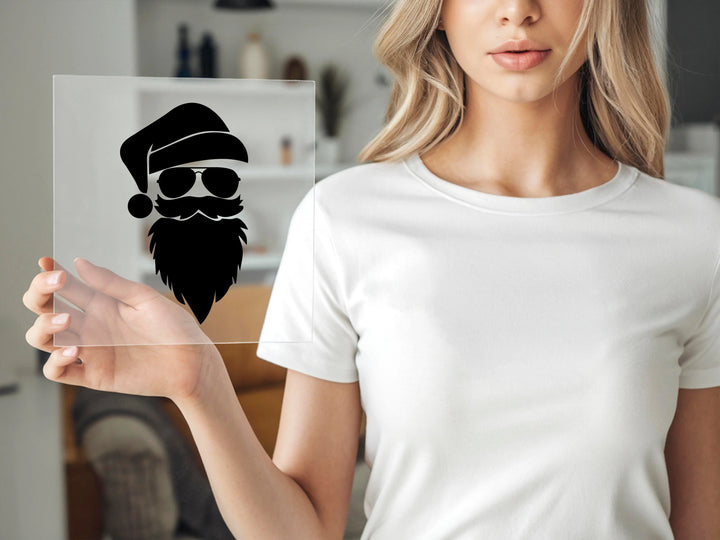 Transferencias DTF navideñas de silueta de Papá Noel | DTF con cara de Papá Noel