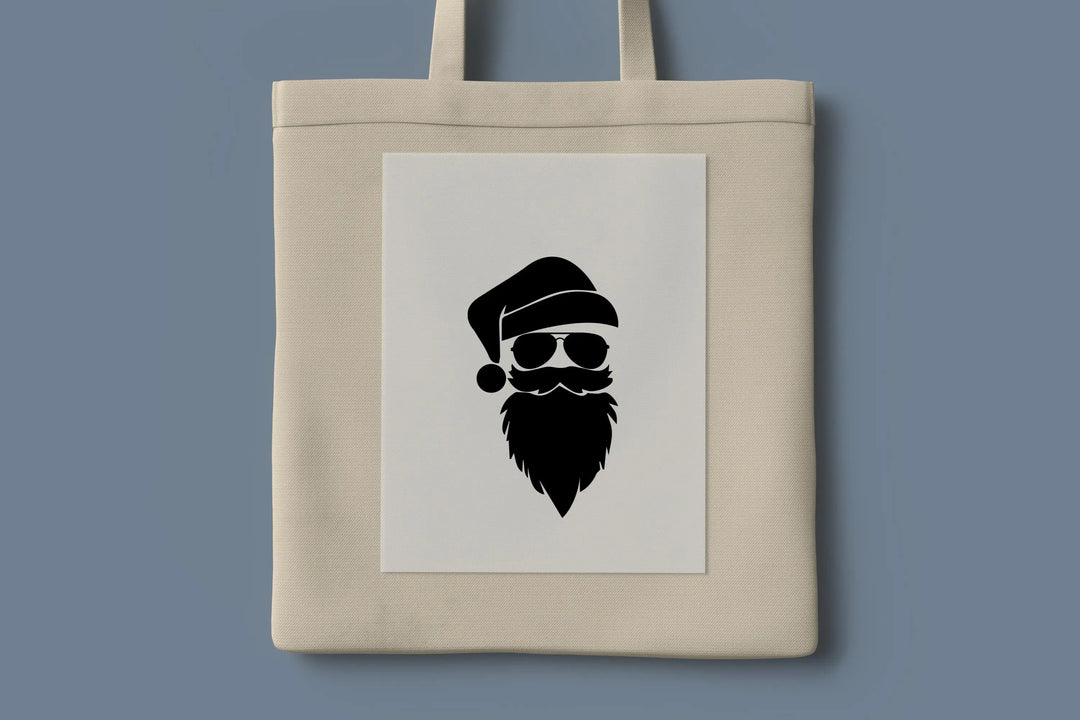 Transferencias DTF navideñas de silueta de Papá Noel | DTF con cara de Papá Noel