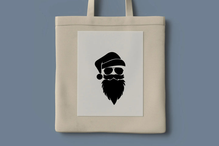 Transferencias DTF navideñas de silueta de Papá Noel | DTF con cara de Papá Noel