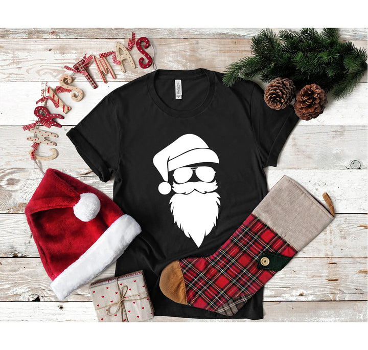 Santa Claus Silhouette Christmas Shirt | Cool Santa Face Shirt Shirtprintingcenter