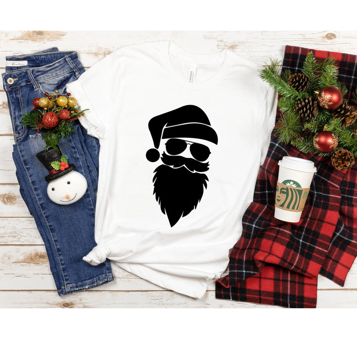 Santa Claus Silhouette Christmas Shirt | Cool Santa Face Shirt Shirtprintingcenter