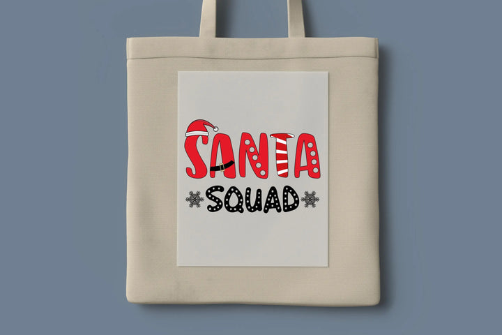 Transferencias DTF del Equipo de Santa Claus | Transferencias DTF familiares de Navidad