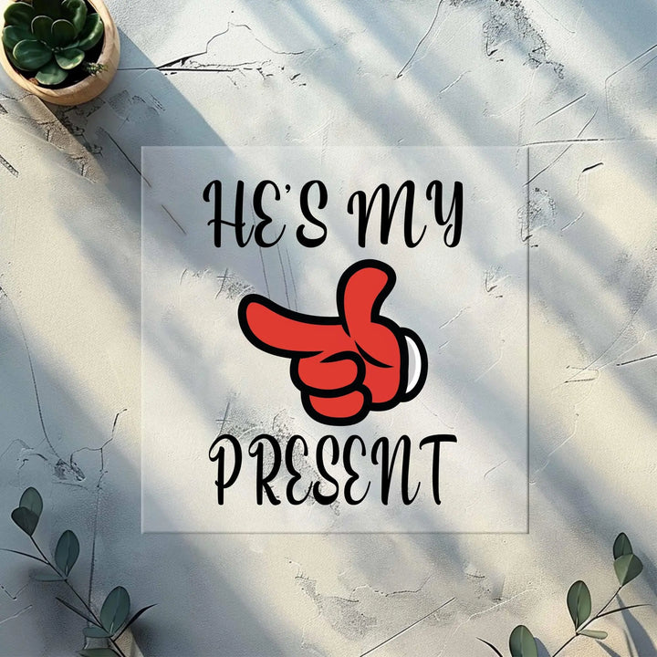 Transferencias "Ella es mi regalo" y "Él es mi presente" | Pareja divertida de Navidad DTF