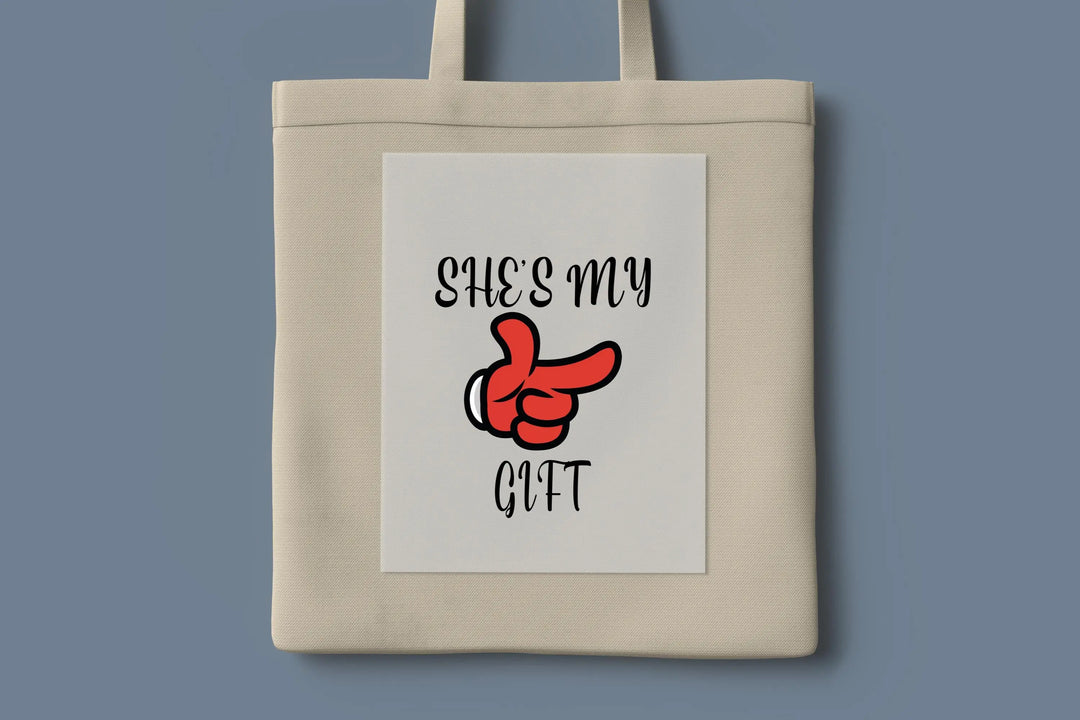 Transferencias "Ella es mi regalo" y "Él es mi presente" | Pareja divertida de Navidad DTF