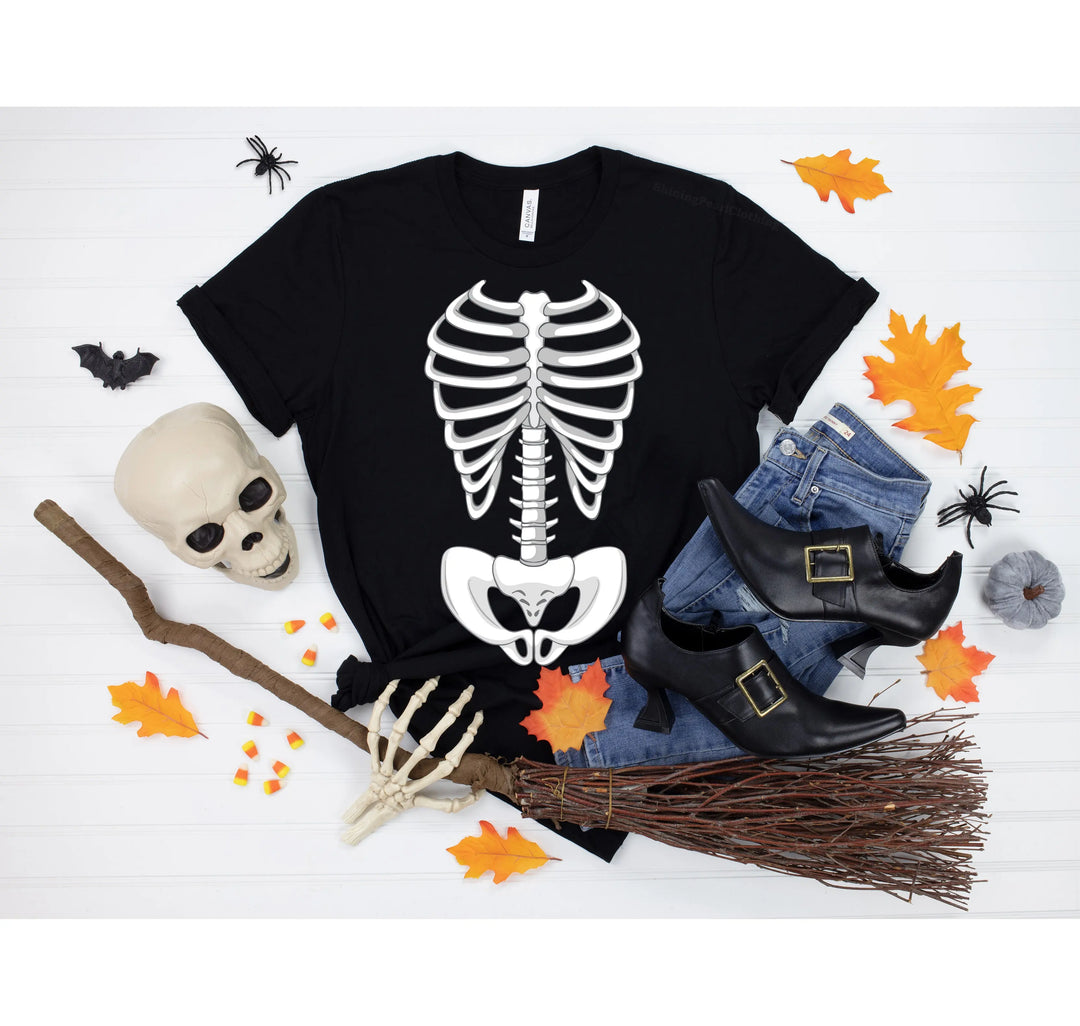 Skeleton Bones Rib Cage Shirt – Halloween Costume & Party Tee Shirtprintingcenter