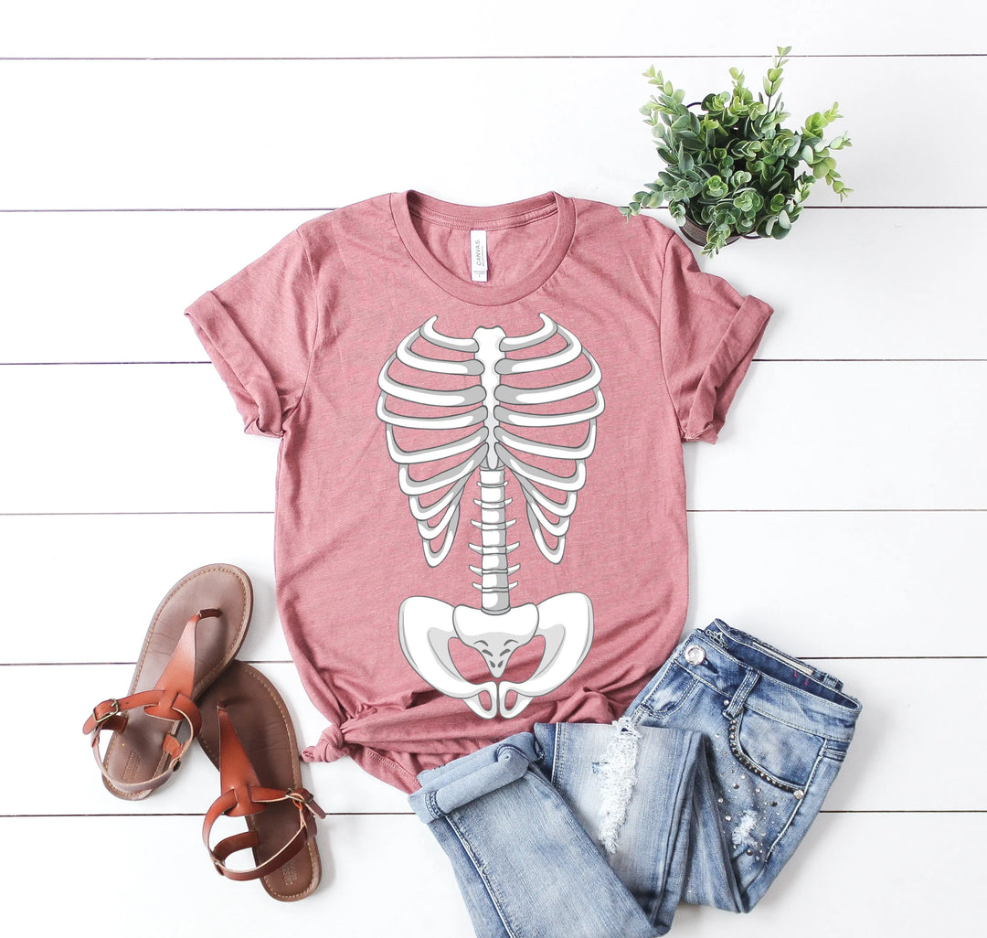 Skeleton Bones Rib Cage Shirt – Halloween Costume & Party Tee Shirtprintingcenter
