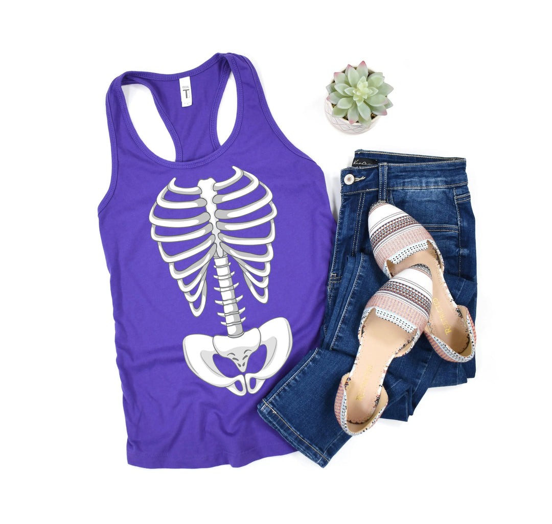 Skeleton Bones Rib Cage Tank Top– Halloween Costume & Party Tank Shirtprintingcenter