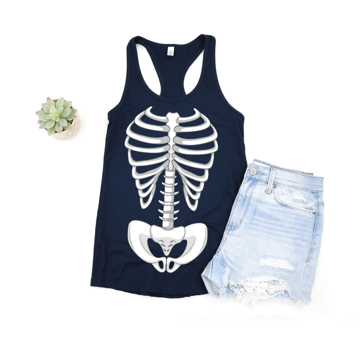 Skeleton Bones Rib Cage Tank Top– Halloween Costume & Party Tank Shirtprintingcenter