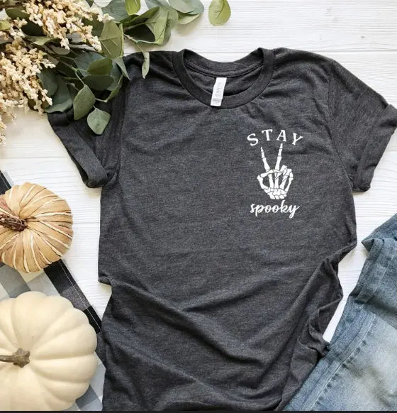 Skeleton Freedom Hands Shirt – Stay Spooky Halloween Tee for Women Shirtprintingcenter