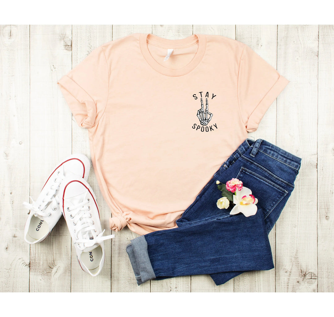 Skeleton Freedom Hands Shirt – Stay Spooky Halloween Tee for Women Shirtprintingcenter