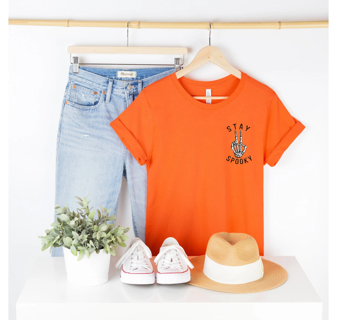 Skeleton Freedom Hands Shirt – Stay Spooky Halloween Tee for Women Shirtprintingcenter