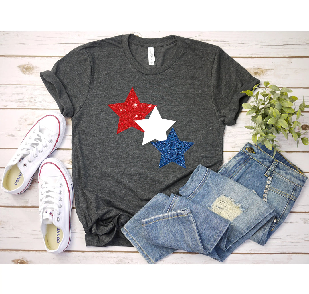Star Colorly 4th of July Shirt - Red, White & Blue Independence Day Tee Shirtprintingcenter