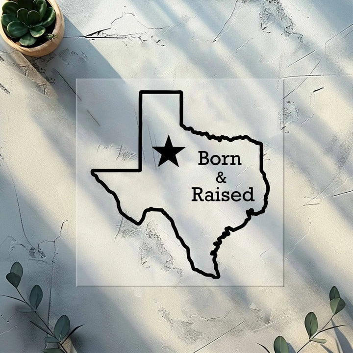 Transferencias DTF de personas nacidas y criadas en Texas, mapa del estado de Texas